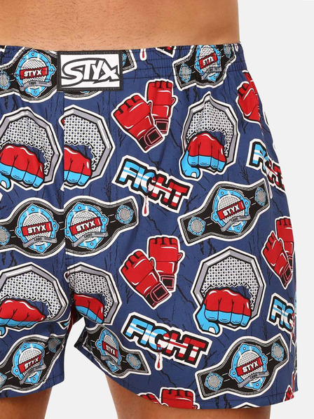 Styx Rot und blau gemusterte Herrenshorts Styx