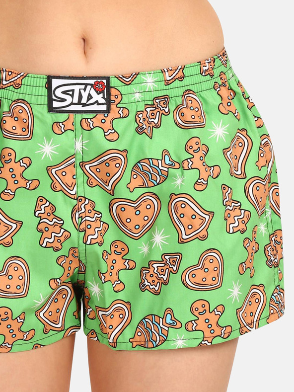 Styx Hellgrüne Damen Weihnachtsshorts Styx Christmas Gingerbread