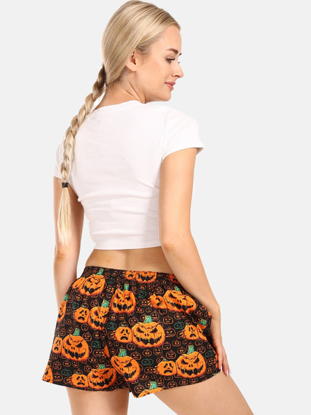 Styx Orange-schwarze Damen-Boxershorts Styx Halloween Kürbis