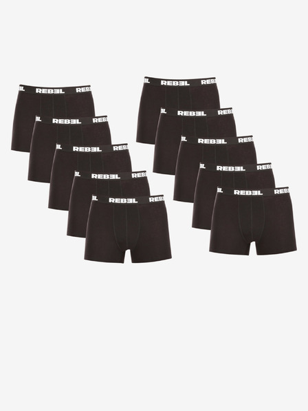 Nedeto Zehnerset Herren-Boxershorts in Schwarz Nedeto Rebel