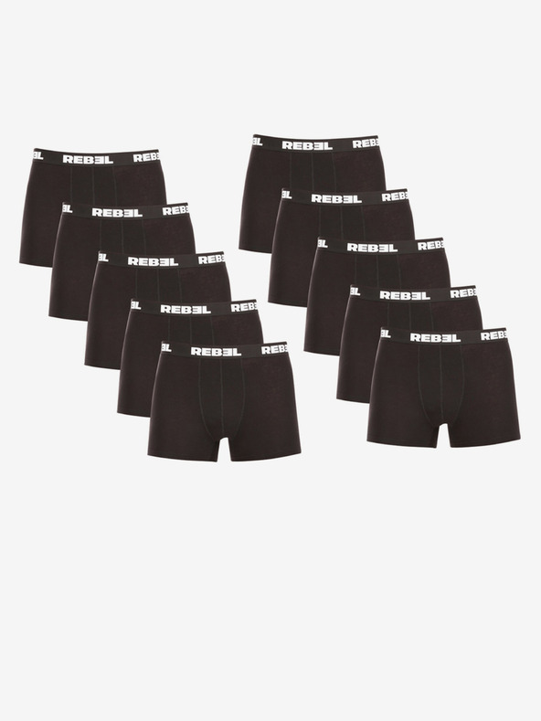 Nedeto Zehnerset Herren-Boxershorts in Schwarz Nedeto Rebel