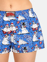 Styx Weiße und blaue Damen-Weihnachtsshorts Styx Snowmen