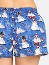 Styx Weiße und blaue Damen-Weihnachtsshorts Styx Snowmen
