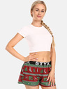 Styx Grüne und rote Damen-Weihnachtsstrickshorts Styx Christmas