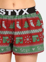Styx Grüne und rote Damen-Weihnachtsstrickshorts Styx Christmas