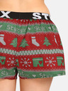 Styx Grüne und rote Damen-Weihnachtsstrickshorts Styx Christmas