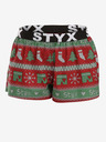Styx Grüne und rote Damen-Weihnachtsstrickshorts Styx Christmas