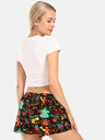 Styx Türkis und Schwarz Gemusterte Shorts für Frauen Styx Weihnachten Ornamente
