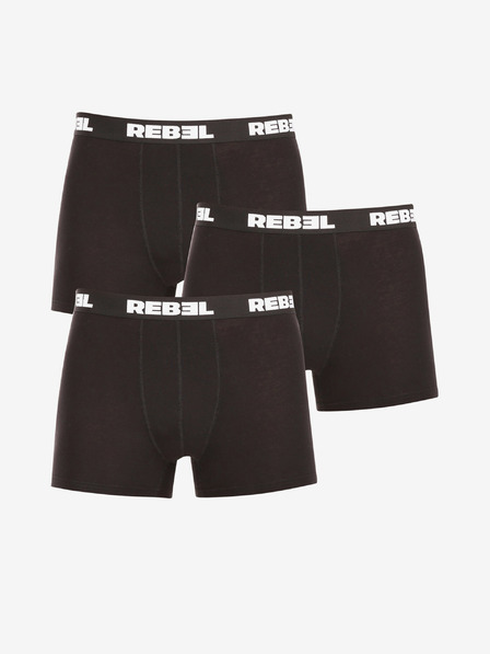 Nedeto Dreier-Set Herren-Boxershorts in Schwarz Nedeto Rebel