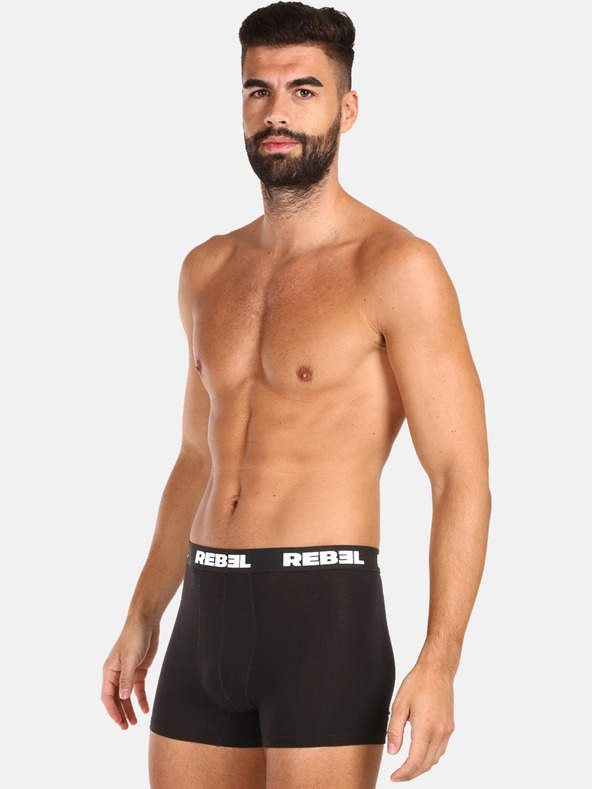 Nedeto Dreier-Set Herren-Boxershorts in Schwarz Nedeto Rebel
