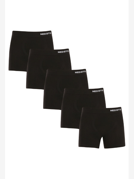 Nedeto Fünfer-Set nahtlose Herren-Boxershorts aus Bambus in Schwarz Nedeto