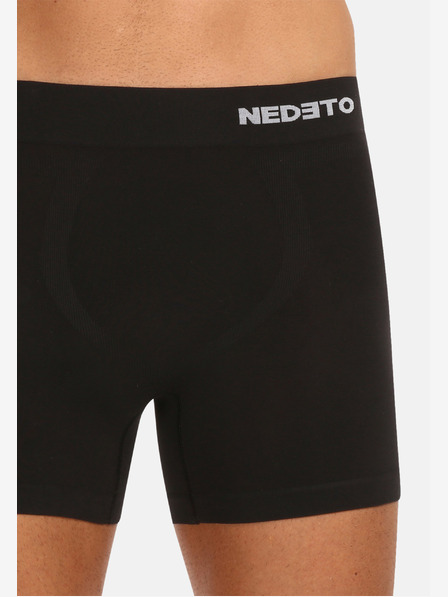 Nedeto Set mit drei nahtlosen Boxershorts aus Bambus in schwarz Nedeto