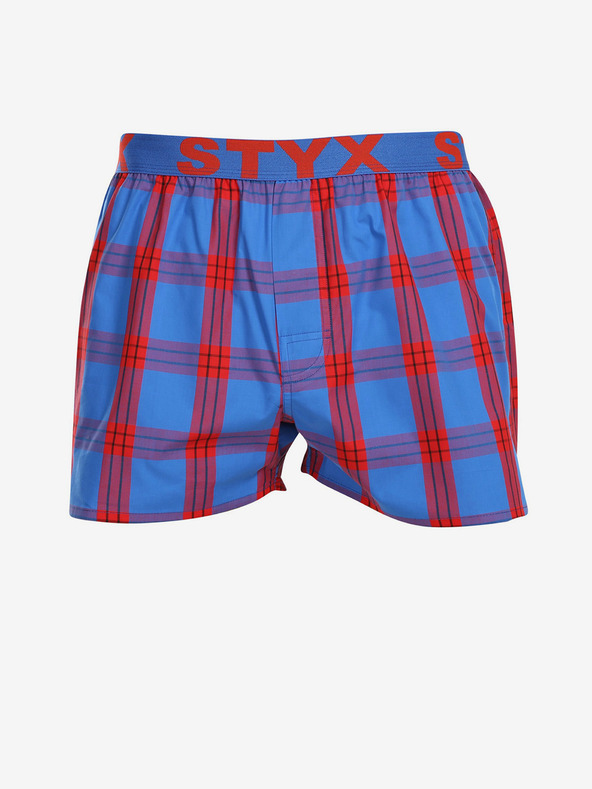 Styx Rot und blau karierte Shorts für Herren Styx