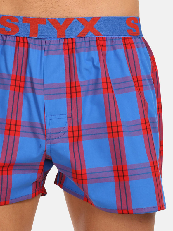 Styx Rot und blau karierte Shorts für Herren Styx