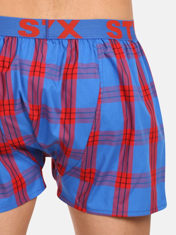Styx Rot und blau karierte Shorts für Herren Styx