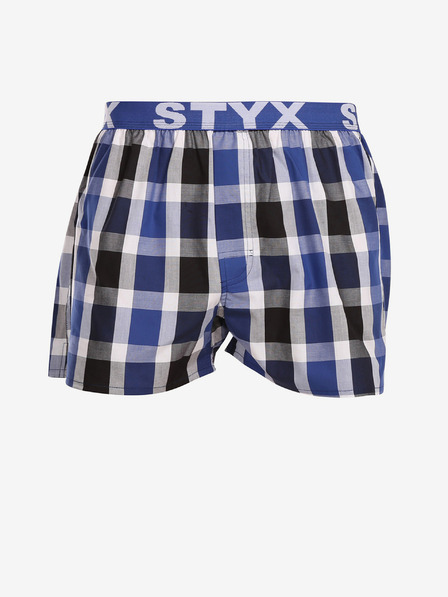 Styx Blau-schwarz karierte Shorts für Männer von Styx