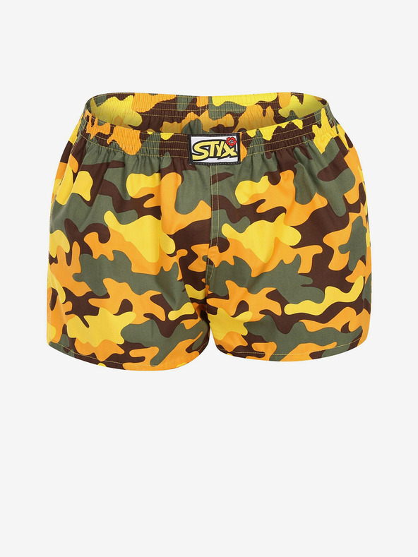 Styx Gelbe Damen-Camouflage-Shorts Styx Art