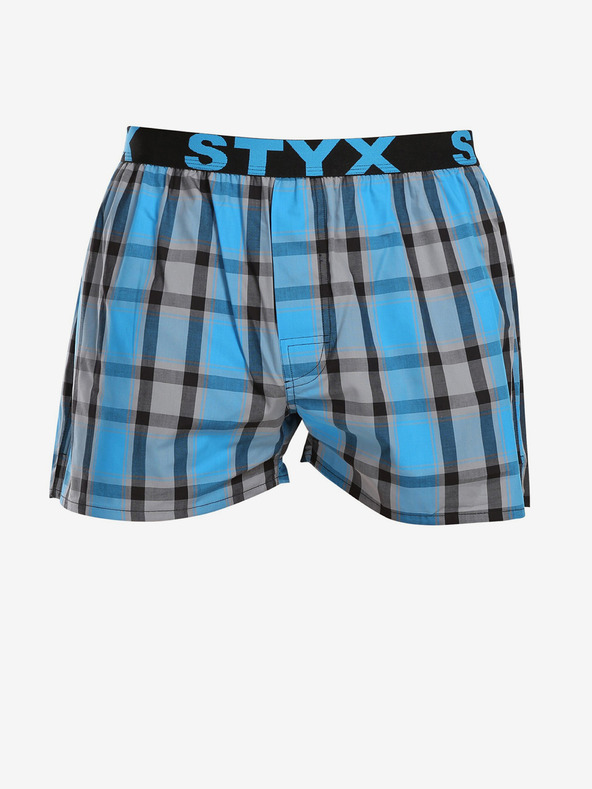 Styx Blau karierte Shorts Styx für Herren