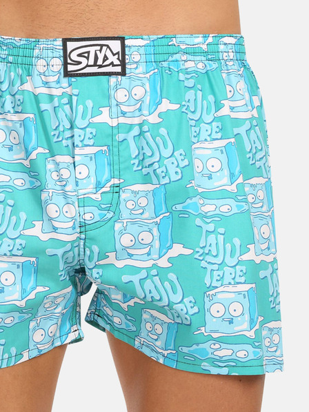 Styx Türkisfarbene Herren-Shorts Styx art Eiswürfel