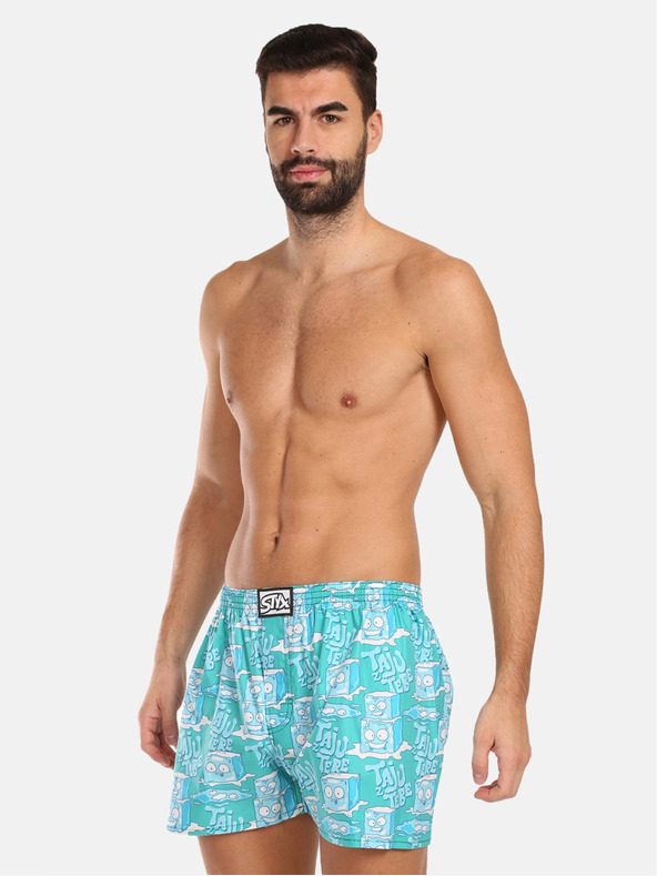 Styx Türkisfarbene Herren-Shorts Styx art Eiswürfel