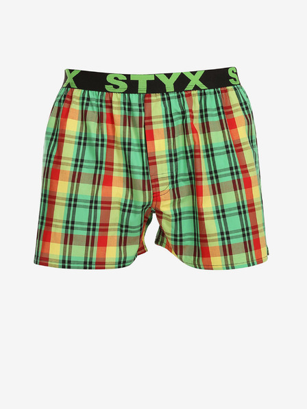 Styx Rot und grün karierte Styx Shorts für Herren