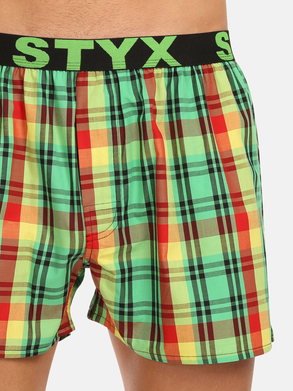 Styx Rot und grün karierte Styx Shorts für Herren