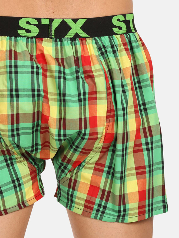 Styx Rot und grün karierte Styx Shorts für Herren