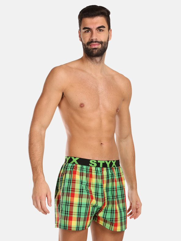 Styx Rot und grün karierte Styx Shorts für Herren