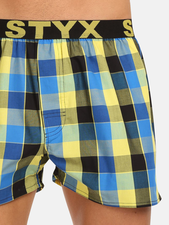 Styx Gelb und blau karierte Shorts für Herren Styx