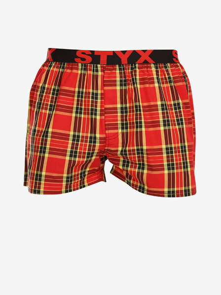 Styx Rot karierte Herrenshorts Styx