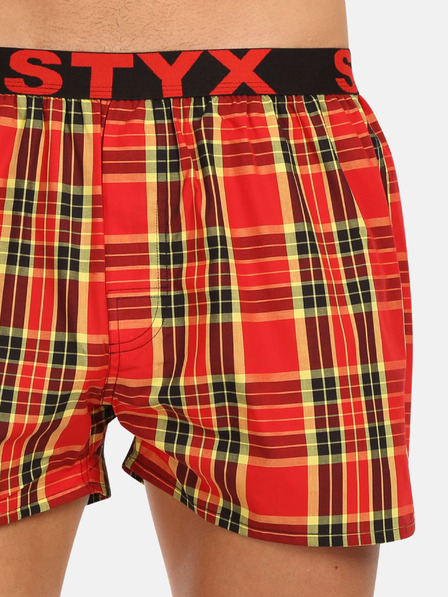 Styx Rot karierte Herrenshorts Styx