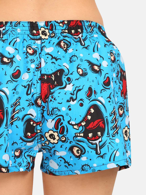 Styx Blaue gemusterte Damen-Shorts Styx art Zombie