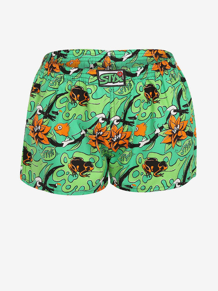 Styx Grüne gemusterte Damen-Shorts Styx art Tropic