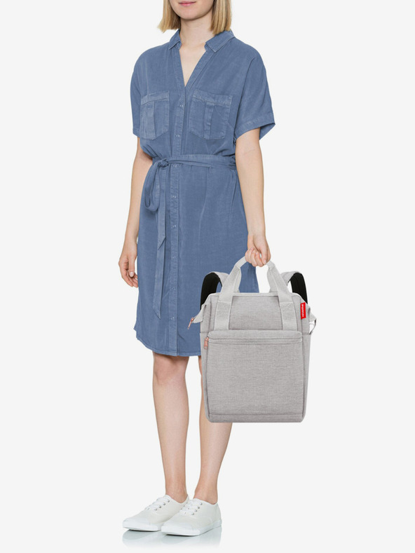 Reisenthel Hellgrau gestromt 2in1 Reisenthel Allrounder R Twist Sky rose Rucksack und Tasche