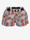 Styx Orange und grau gemusterte Damen-Schlafshorts Styx Halloween-Särge