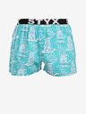 Styx Türkisfarbene gemusterte Styx Shorts für Männer Eiswürfel