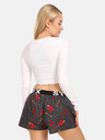 Styx Rot und grau gemusterte Damen-Schlafshorts Styx Krallen