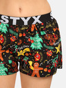Styx Grün-schwarz gemusterte Damen-Schlafshorts Styx Christmas Ornaments