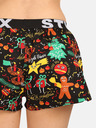Styx Grün-schwarz gemusterte Damen-Schlafshorts Styx Christmas Ornaments
