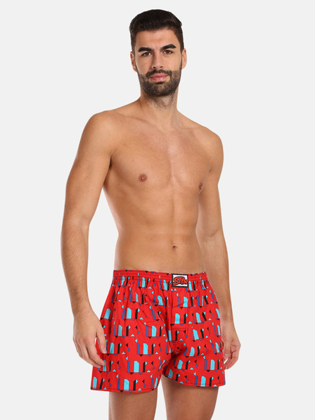 Styx Rote gemusterte Shorts für Männer Styx Patterns