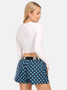 Styx Dunkelblaue gemusterte Damen-Schlafshorts Styx Polka Dots