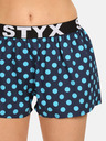 Styx Dunkelblaue gemusterte Damen-Schlafshorts Styx Polka Dots