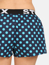 Styx Dunkelblaue gemusterte Damen-Schlafshorts Styx Polka Dots