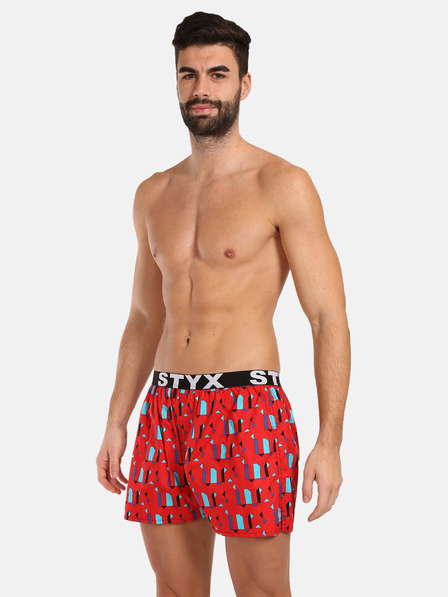 Styx Rote gemusterte Shorts für Männer Styx Patterns