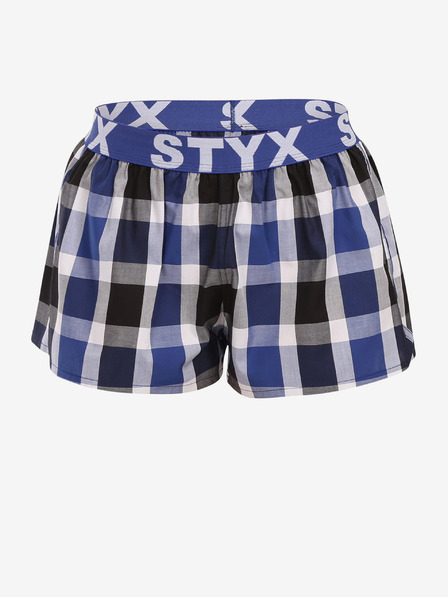 Styx Schwarz-blau karierte Damen-Shorts von Styx