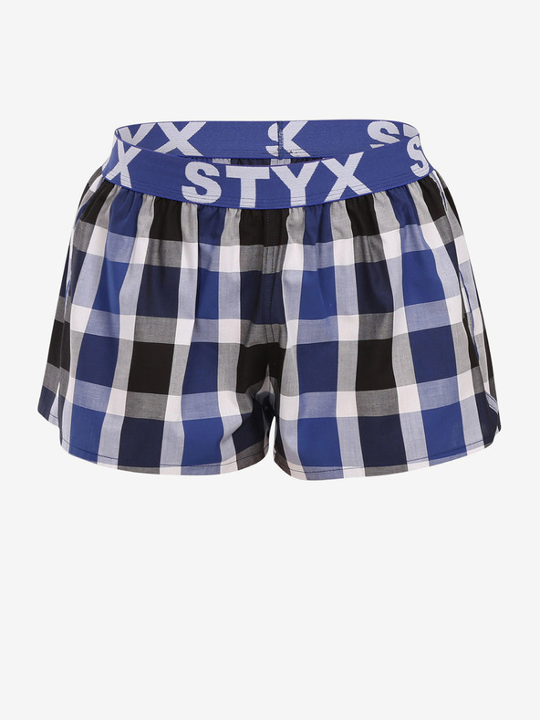 Styx Schwarz-blau karierte Damen-Shorts von Styx