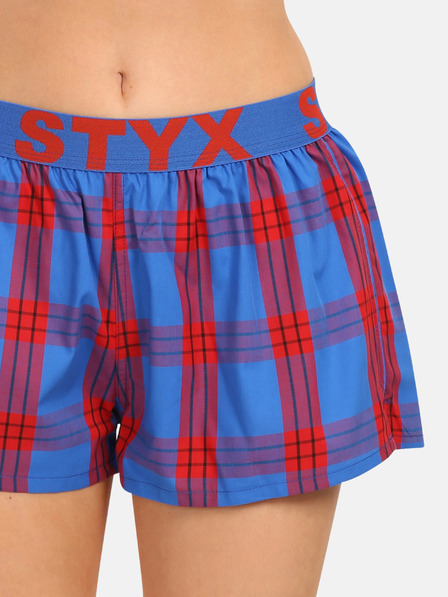 Styx Rot und Blau karierte Damen-Shorts Styx