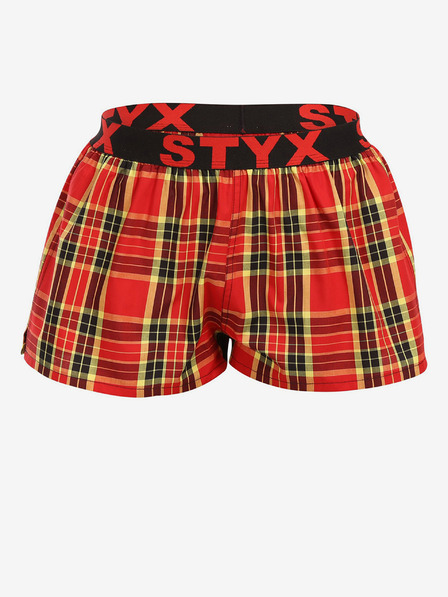 Styx Rote karierte Damen-Shorts Styx