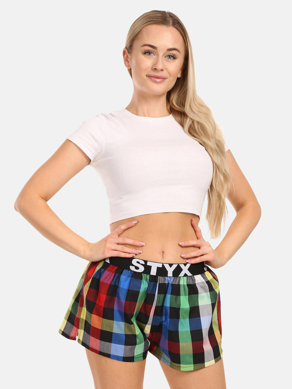 Styx Blau und grün karierte Shorts von Styx für Frauen