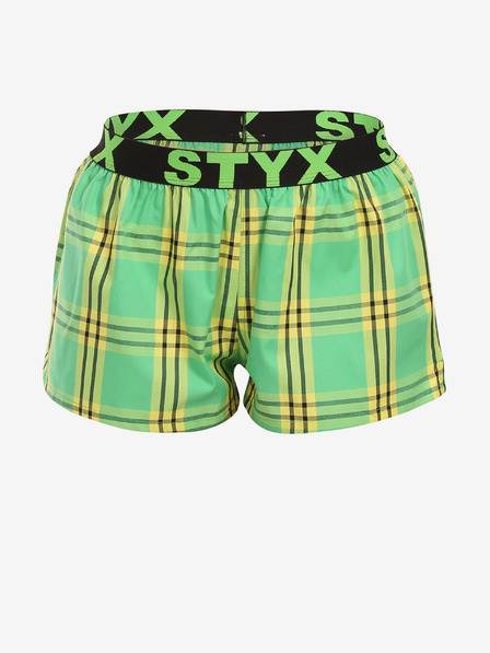 Styx Grün karierte Damen-Shorts Styx